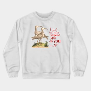 Birds Illustration with Friendship Text Crewneck Sweatshirt